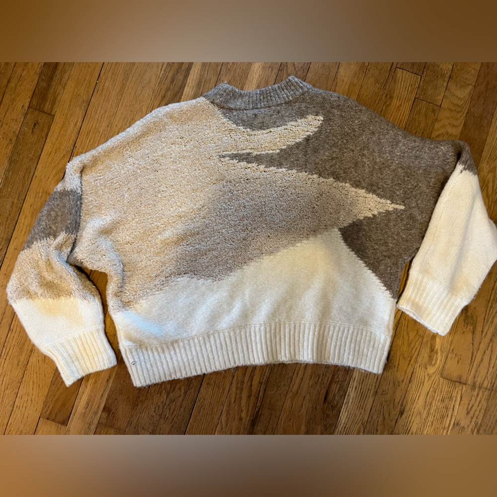 Abercrombie&Fitch Crewneck Sweater Extra Large Neutral Colors Soft Relaxed Fit - Picture 9 of 10